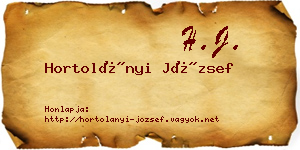 Hortolányi József névjegykártya